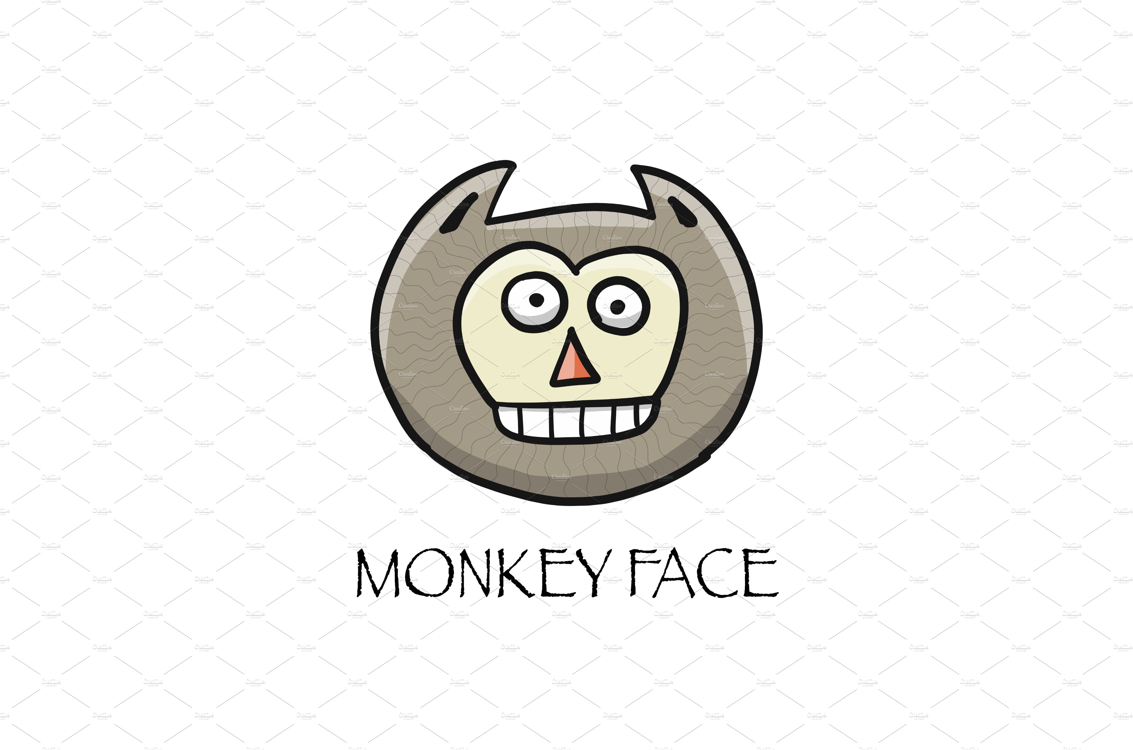 Funny monkey face. Sketch for your cover image.