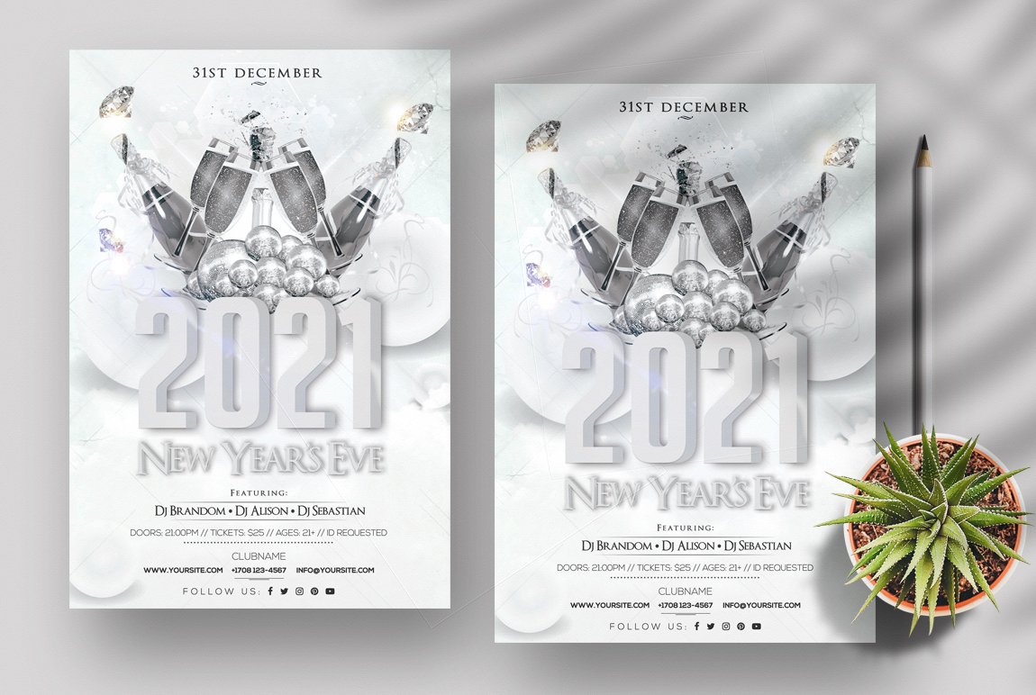 2021 New Years Eve - Flyer Template cover image.