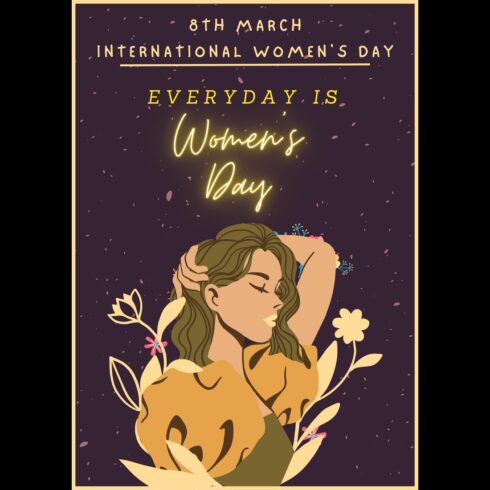 Happy Women's Day Greeting Card Design cover image.