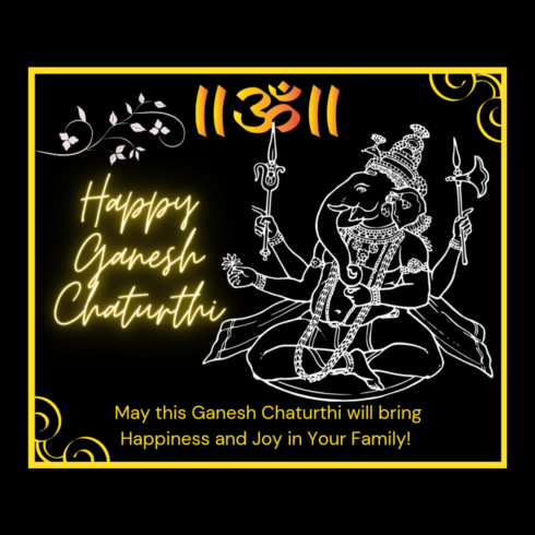 Ganesh Chaturthi Wishes Graphic Design cover image.