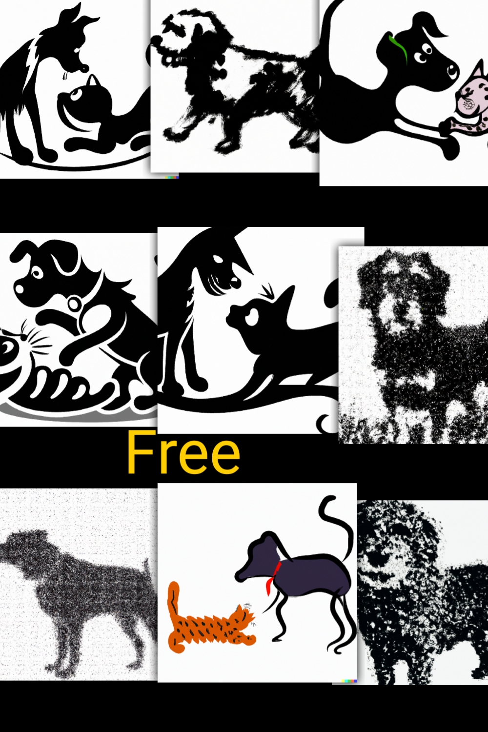Free Dog and Cat SVG files | Dog and Cat SVG files for Digital Creators pinterest preview image.