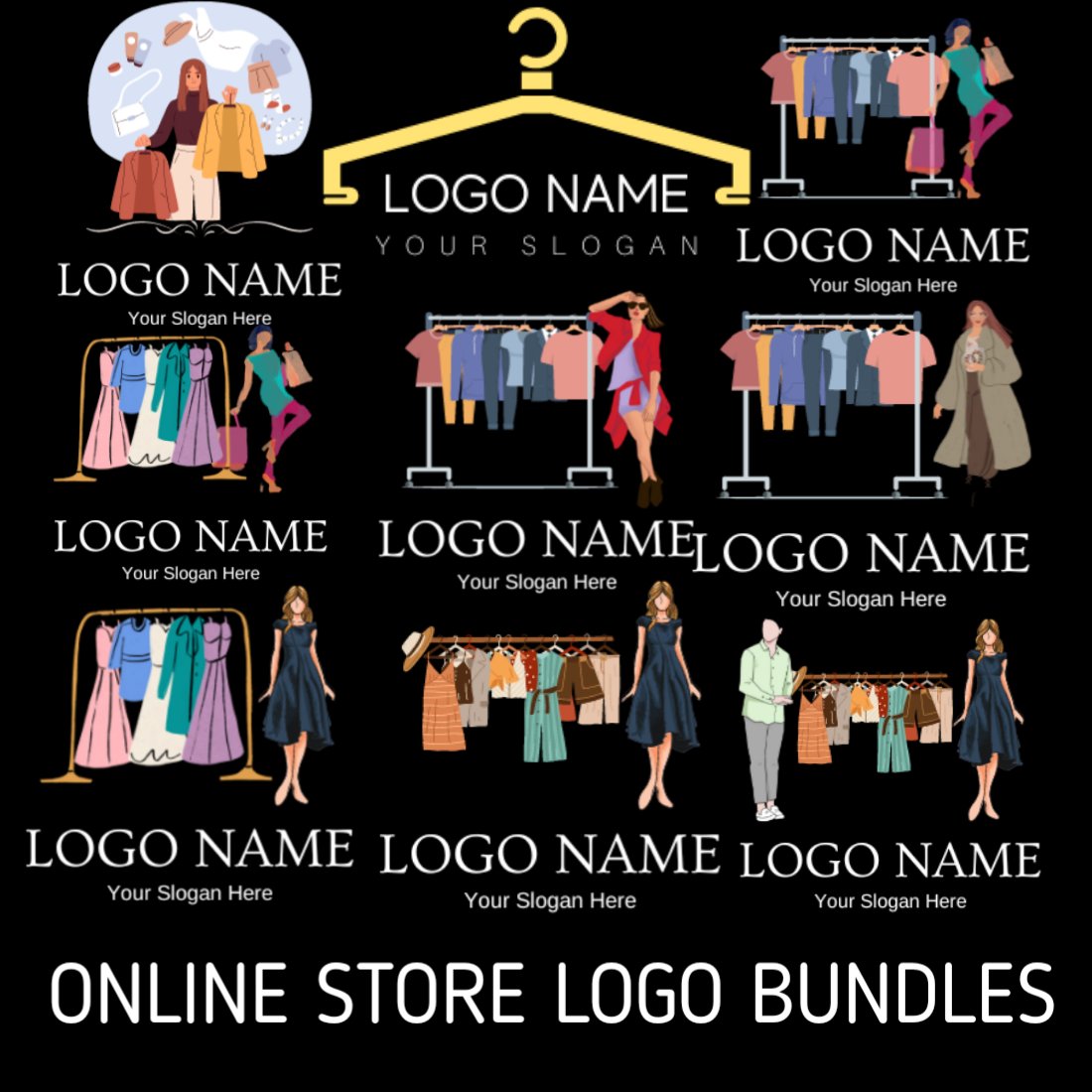 Fashion Online Store Logo | Online Clothing Logo Bundles cover image.