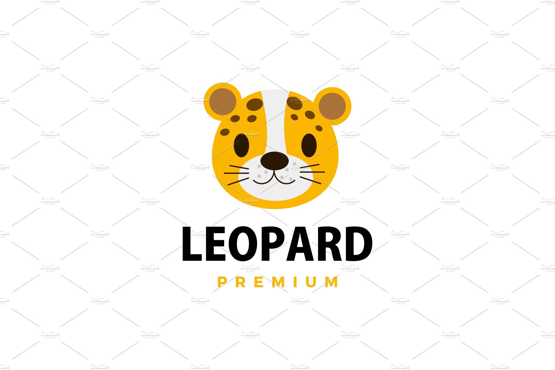 cute cheetah leopard flat logo cover image.