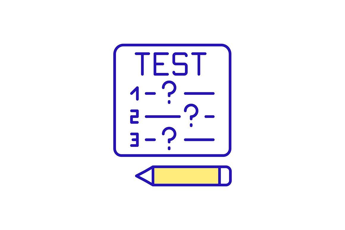 Test prep RGB color icon cover image.