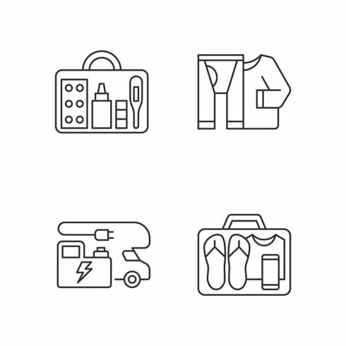 Traveler things for vacation icons cover image.