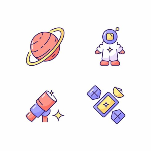 Astronautic RGB color icons set cover image.