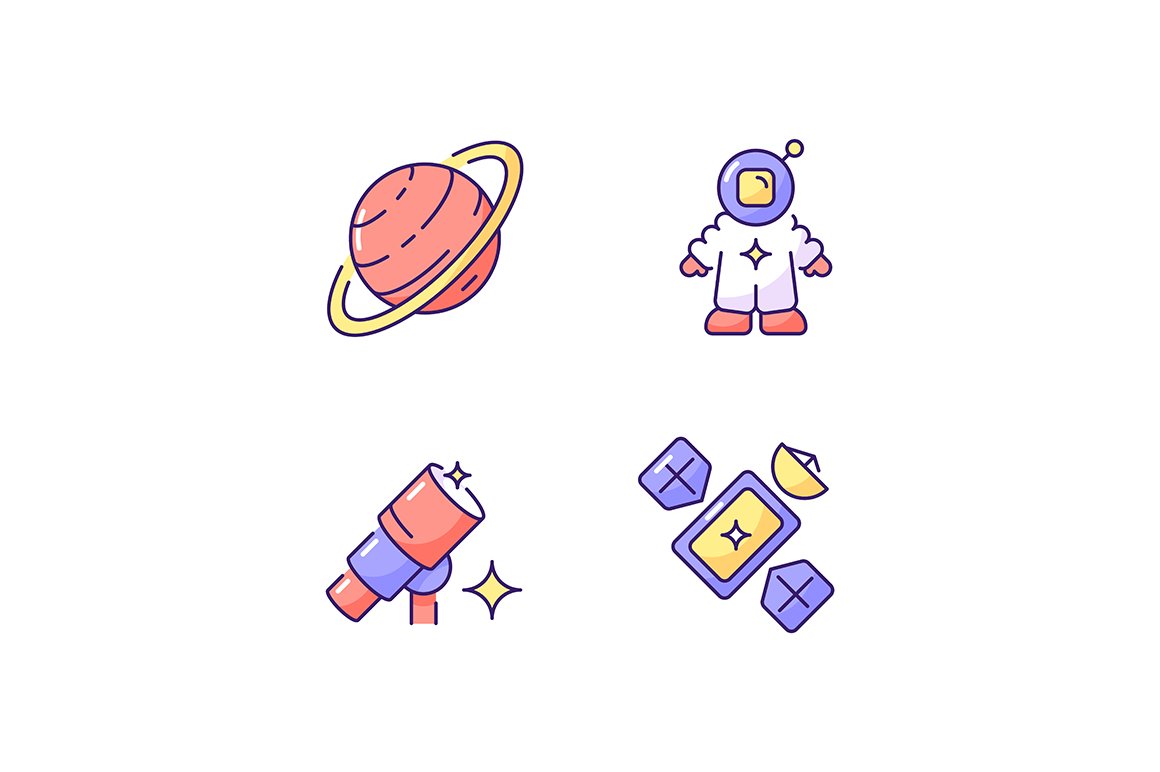 Astronautic RGB color icons set cover image.