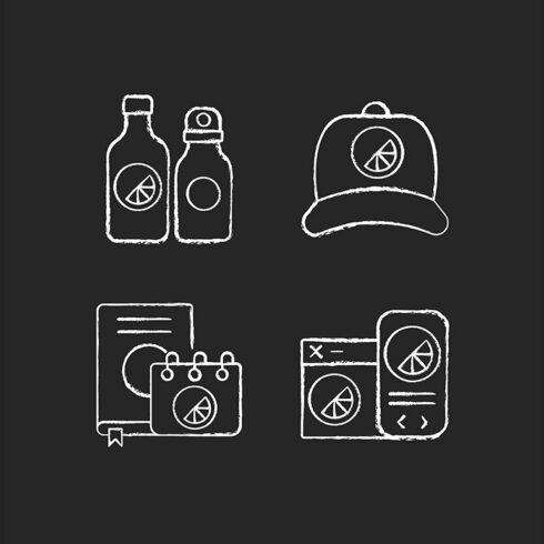 Company branding materials icons set cover image.