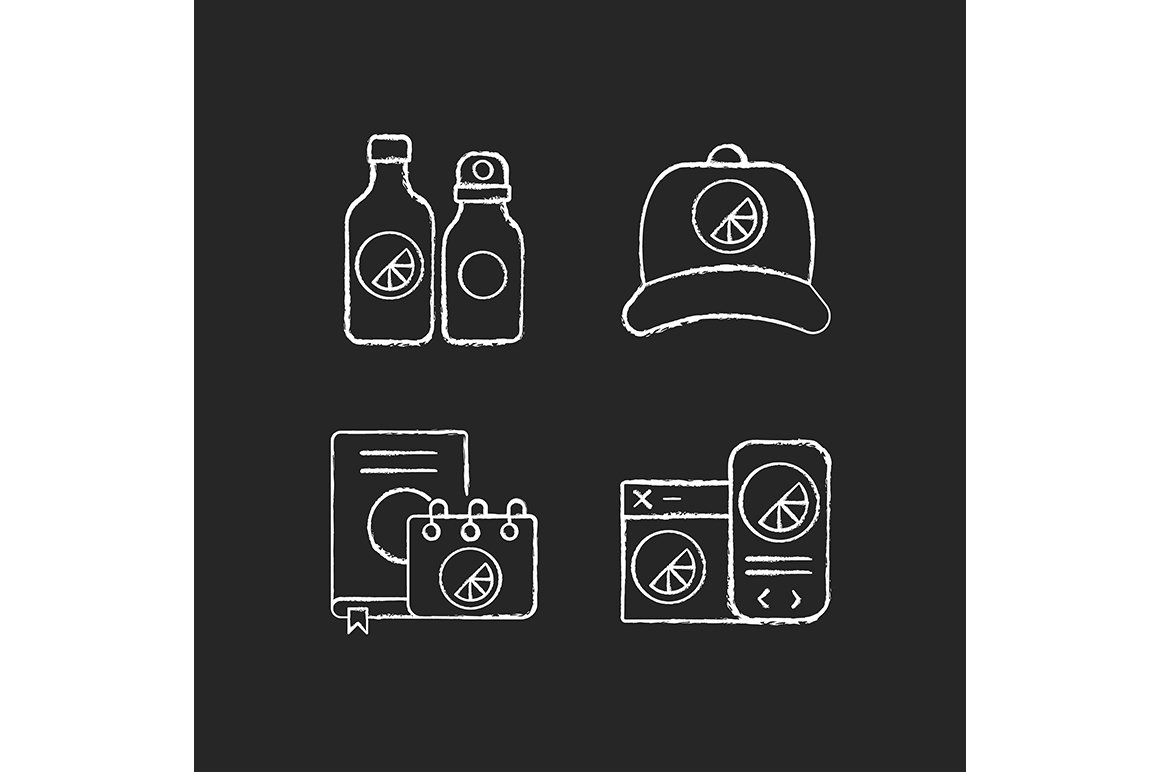 Company branding materials icons set cover image.