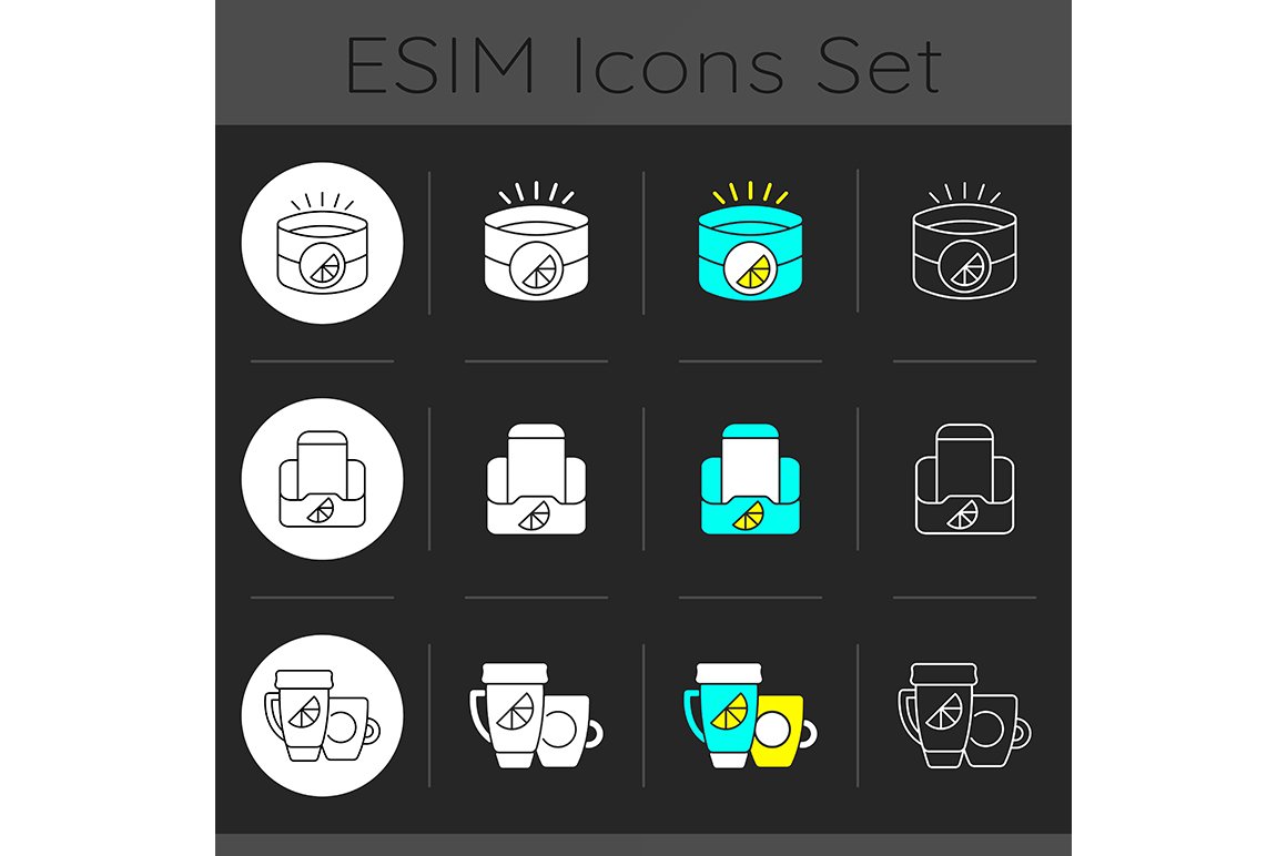 Company branding materials icons set cover image.