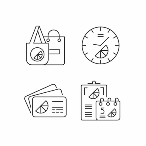 Company branding materials icons set cover image.