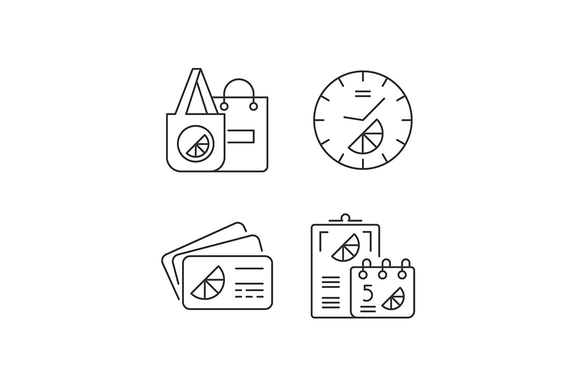 Company branding materials icons set cover image.