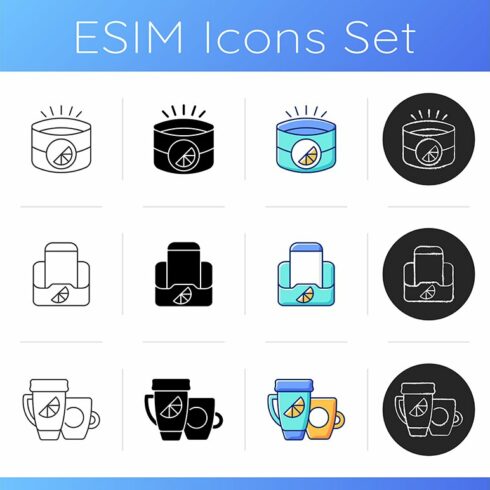 Company branding materials icons set cover image.