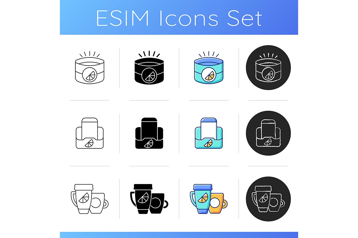 Company branding materials icons set cover image.