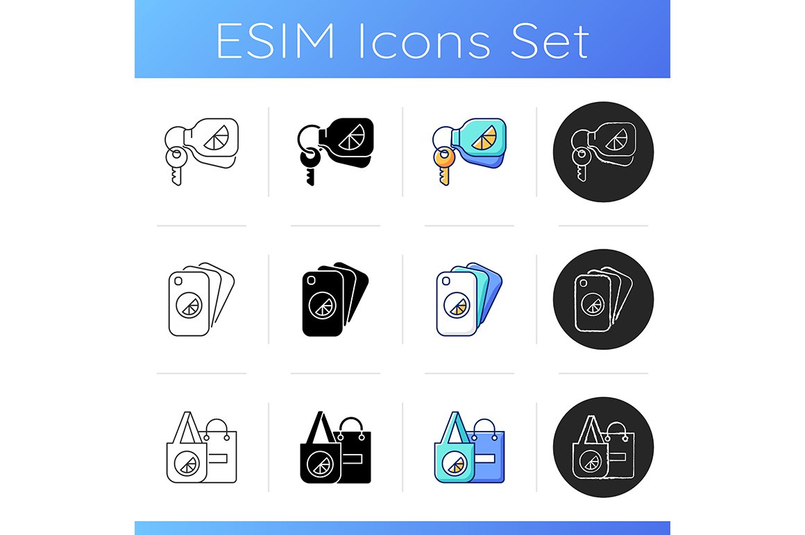 Company branding materials icons set cover image.