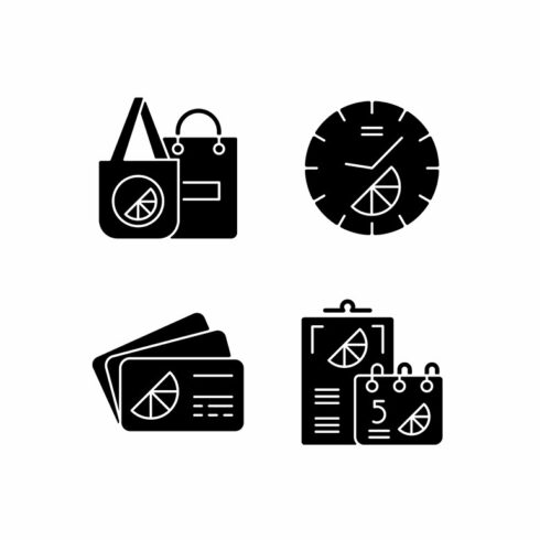 Company branding materials icons set cover image.