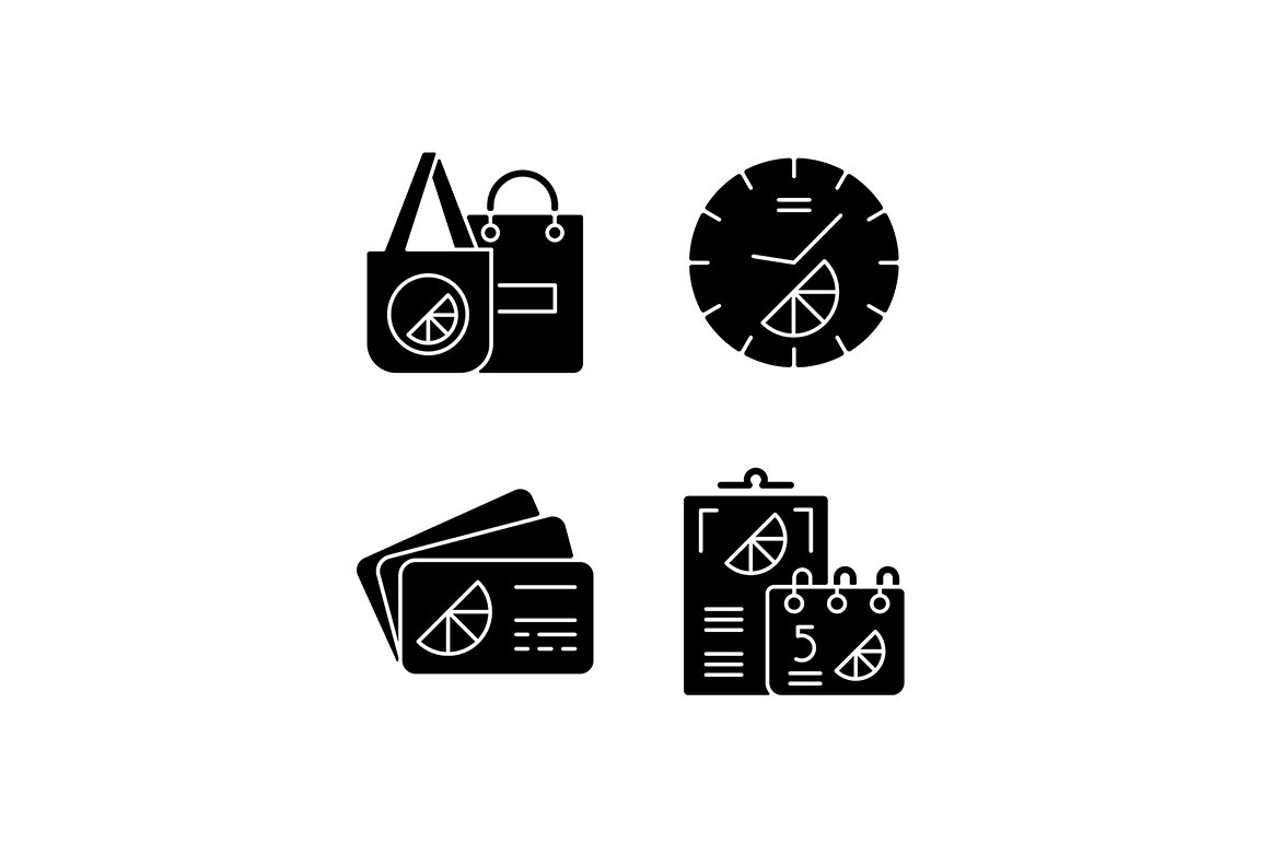 Company branding materials icons set cover image.