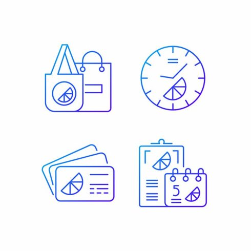 Company branding materials icons set cover image.