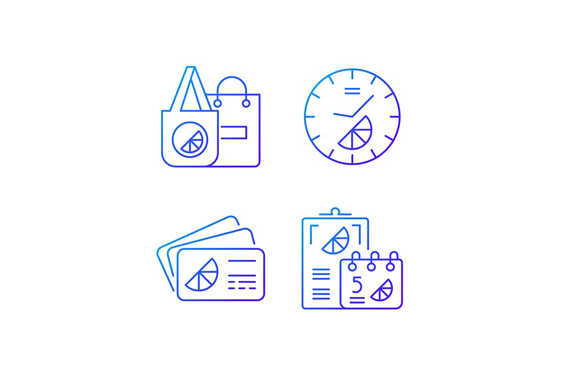 Company branding materials icons set cover image.