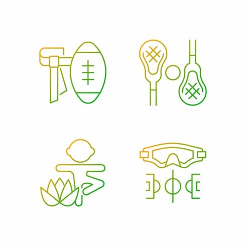 Summer camp activities icons set cover image.