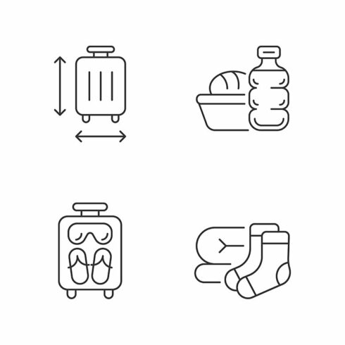 Airplane travel essential pack icons cover image.