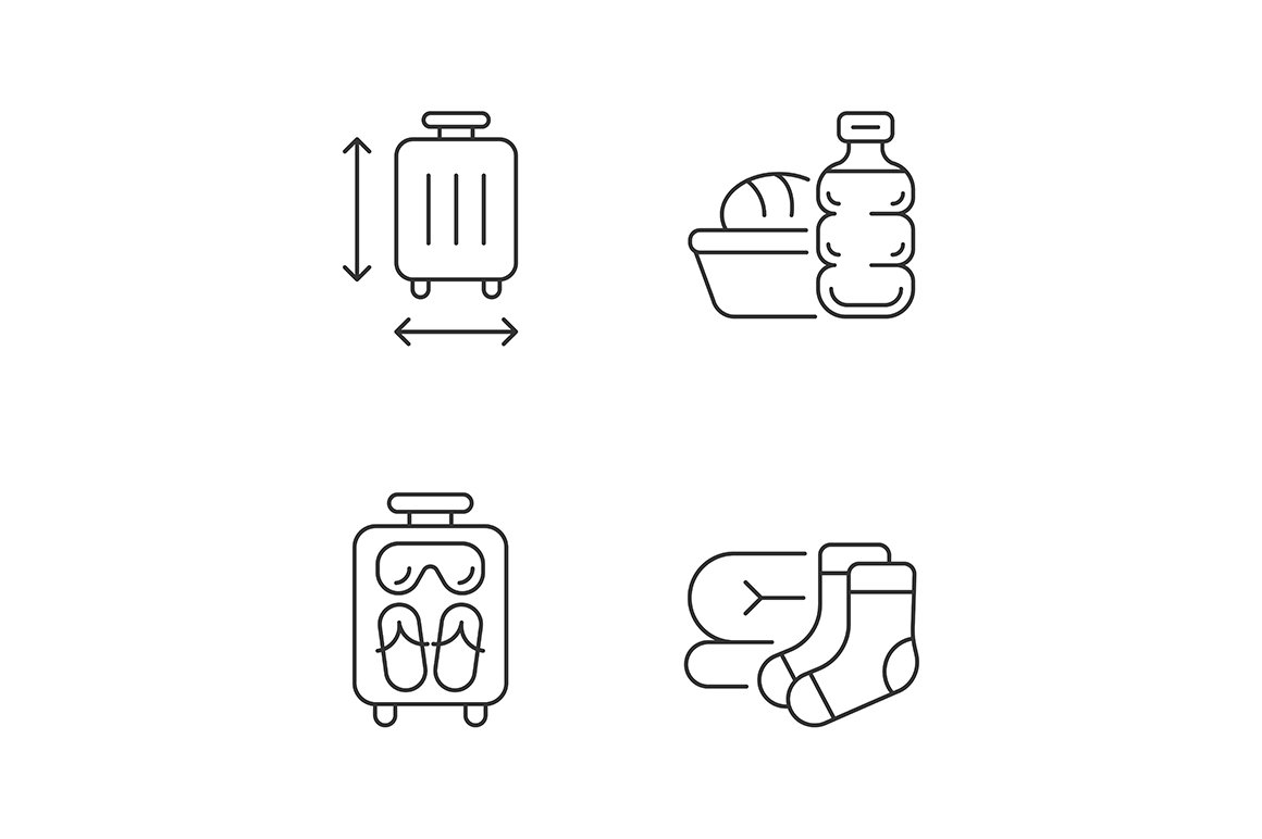 Airplane travel essential pack icons cover image.