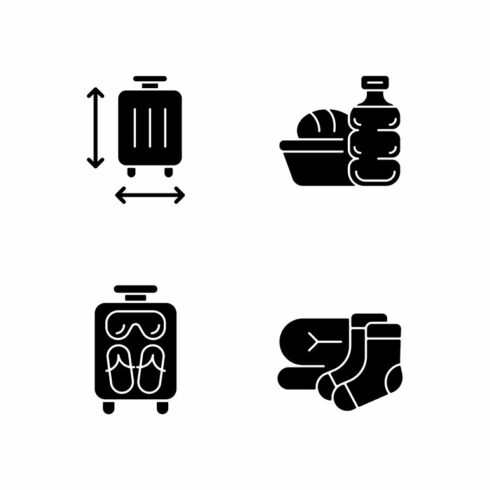 Airplane travel essential pack icons cover image.