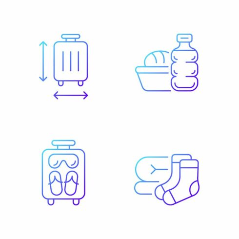 Airplane travel essential pack icons cover image.