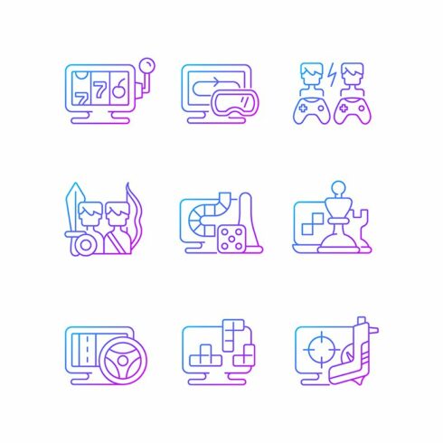 Online gameplay icons set cover image.