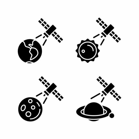 Celestial bodies observation icons cover image.