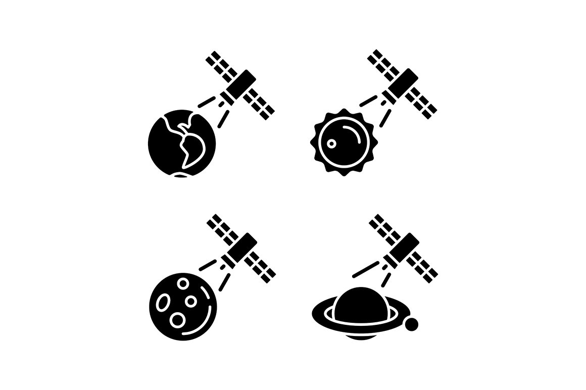 Celestial bodies observation icons cover image.