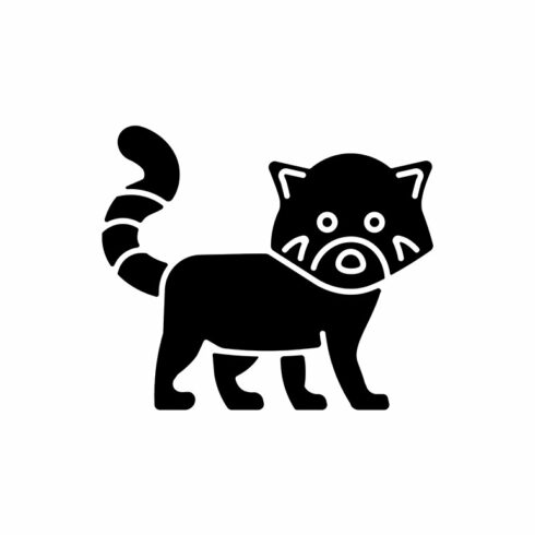 Red panda black glyph icon cover image.