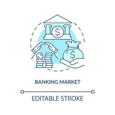 Banking market concept icon cover image.