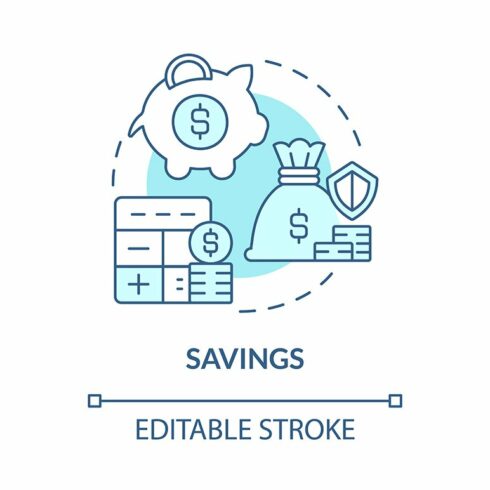 Savings money concept icon cover image.
