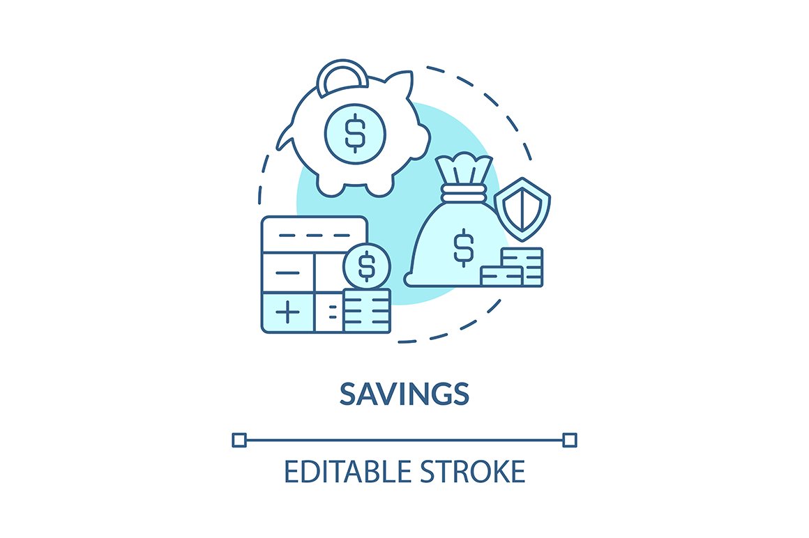 Savings money concept icon cover image.