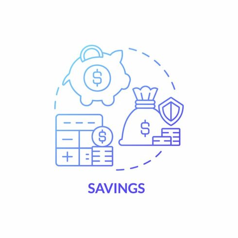 Savings earning concept icon cover image.
