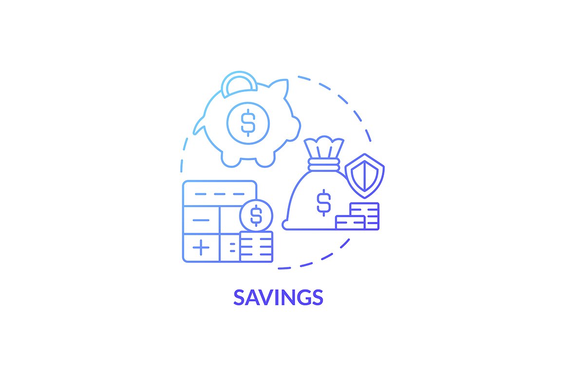Savings earning concept icon cover image.