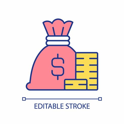 Money savings RGB color icon cover image.