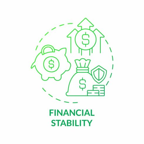 Financial stability gradient icon cover image.