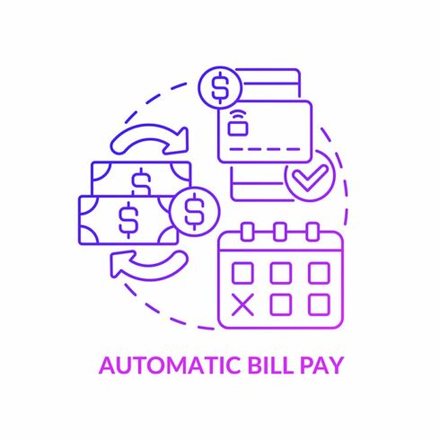 Automatic bill pay gradient icon cover image.