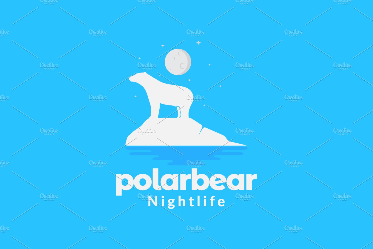 abstract polar bear stand logo cover image.