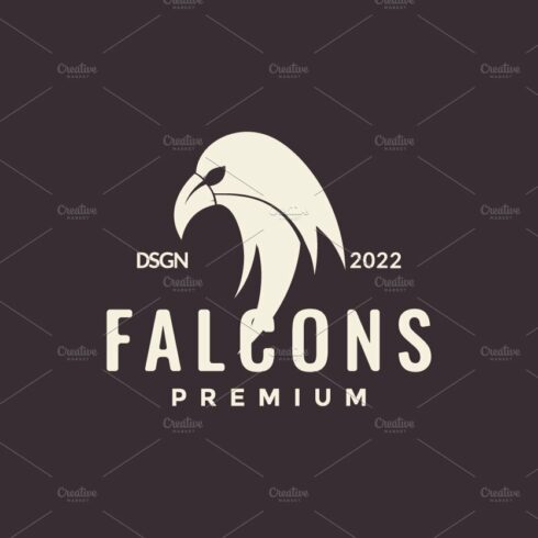 vintage head bird falcon logo design cover image.
