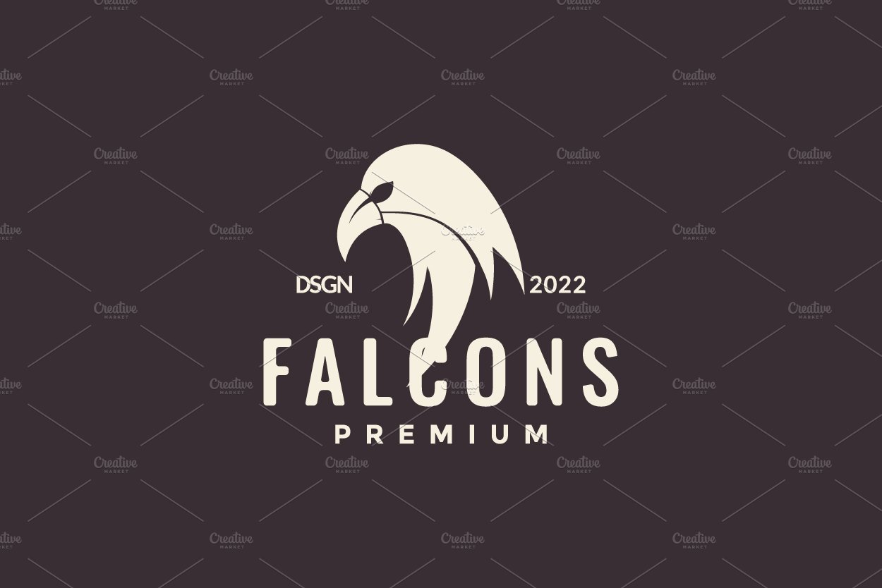 vintage head bird falcon logo design cover image.