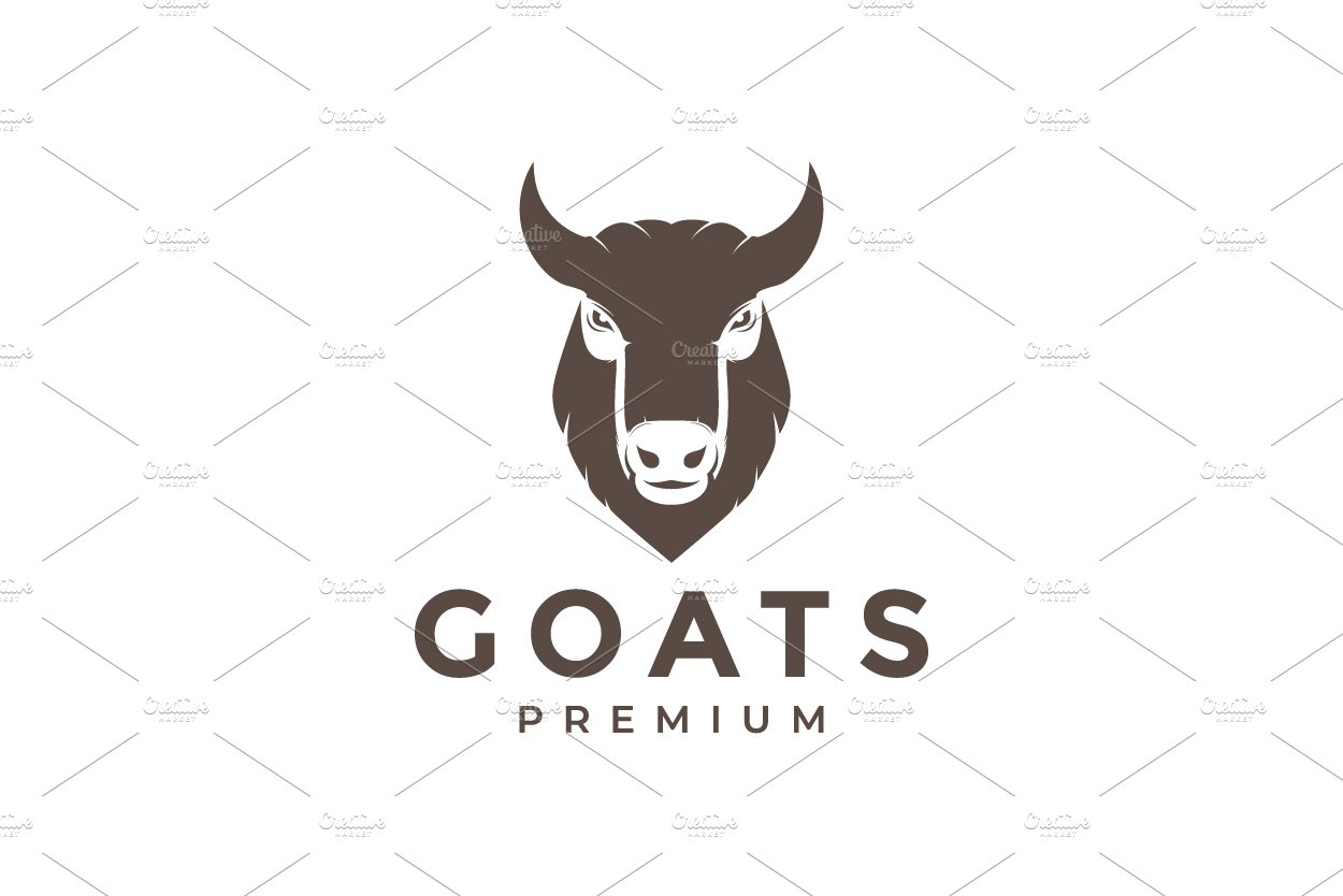 face goat mountain logo design cover image.