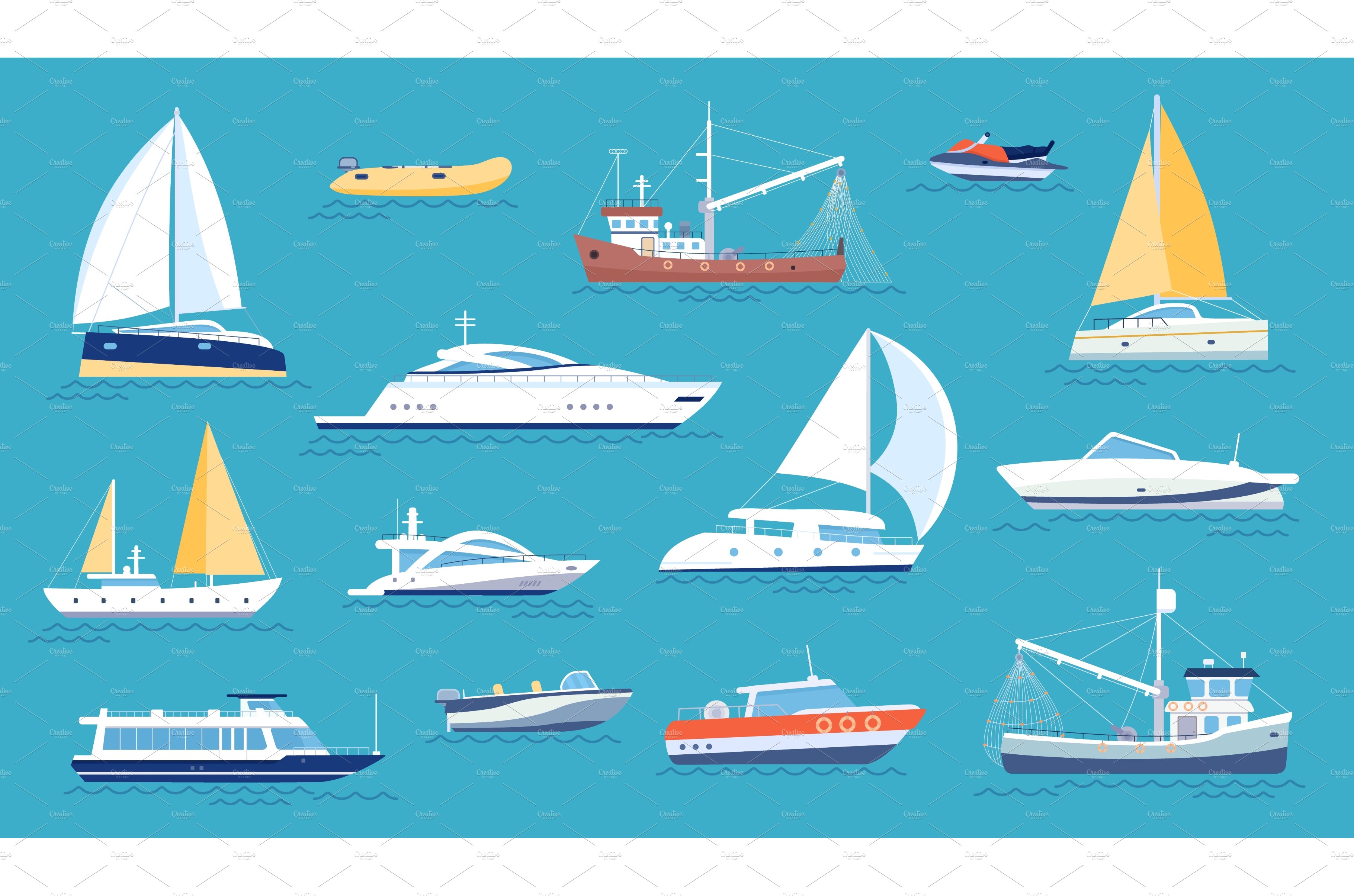 Yachts and sailboats. Small sea cover image.