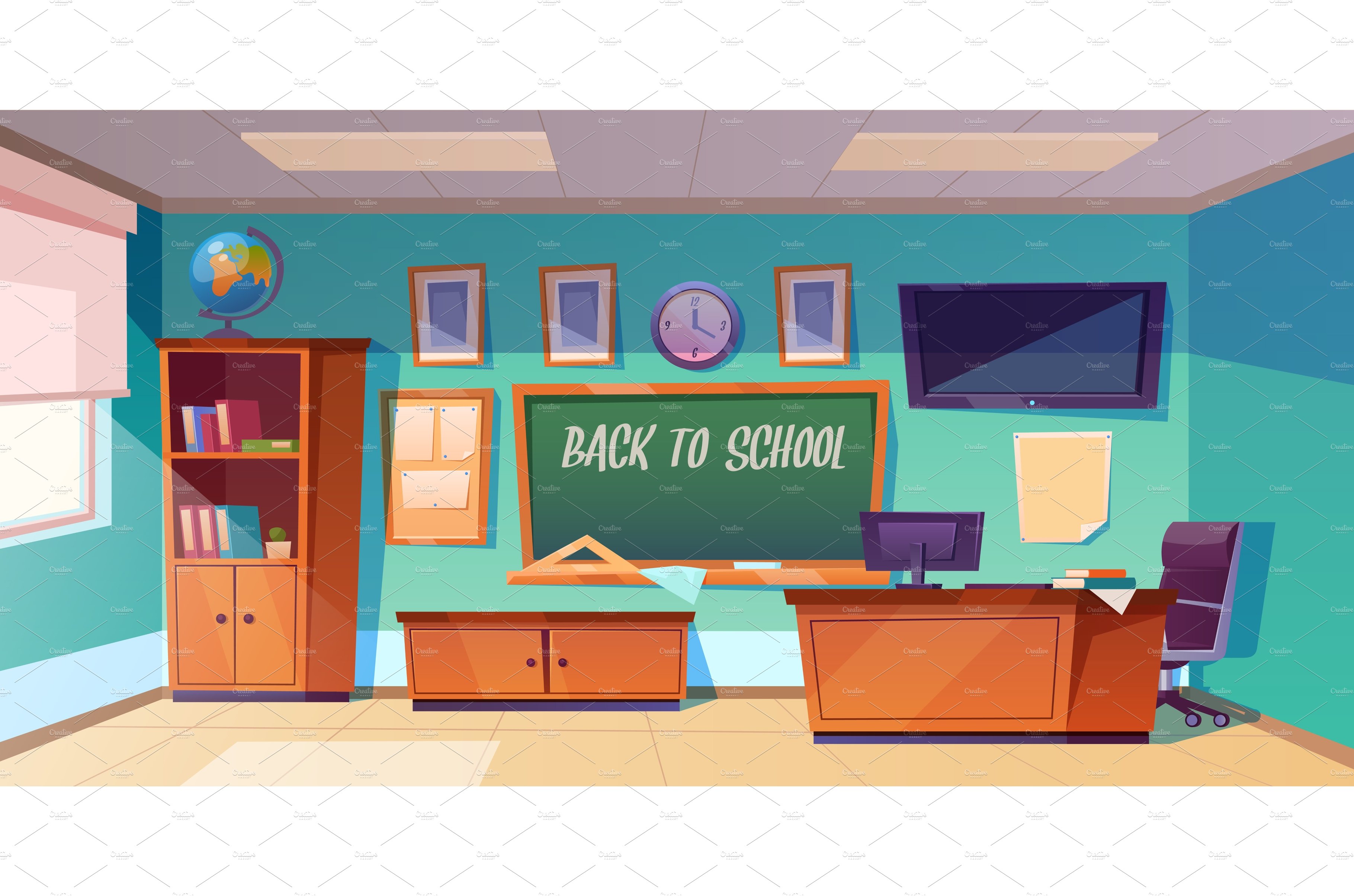 Back to school poster with empty cover image.