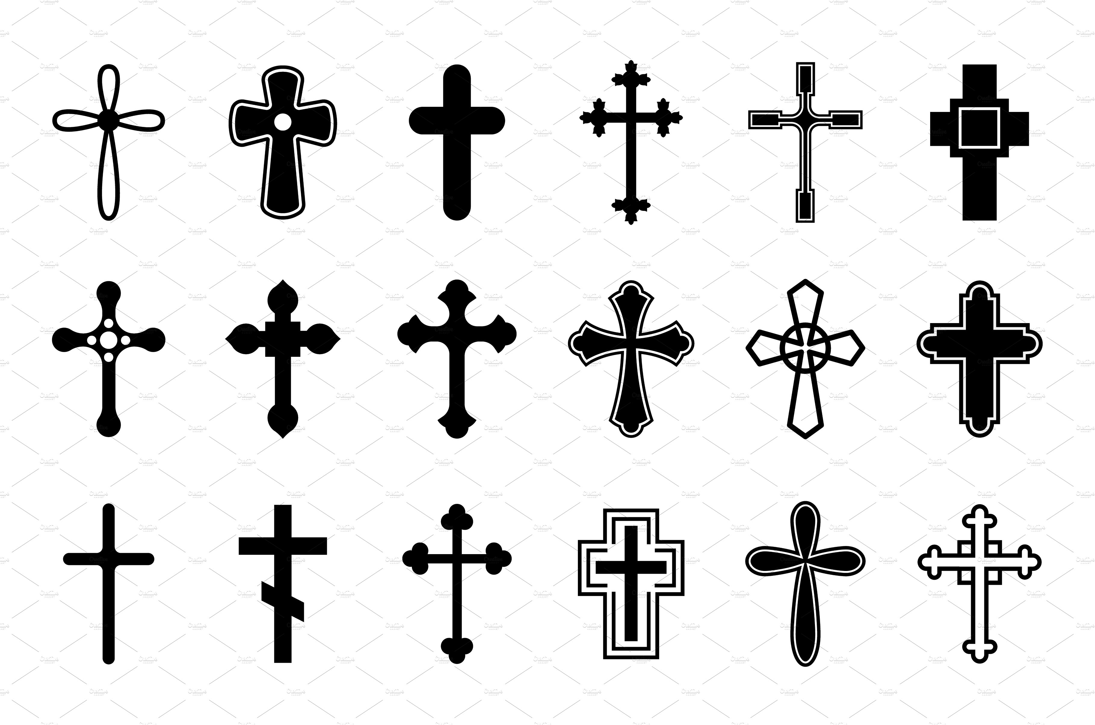 Christian crosses. Cross icons cover image.