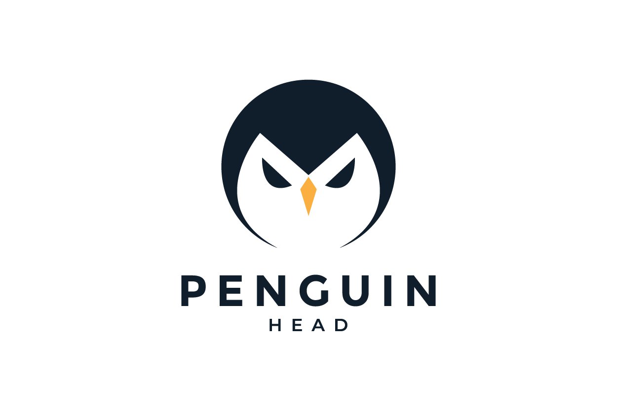 cute angry head face of penguin logo cover image.
