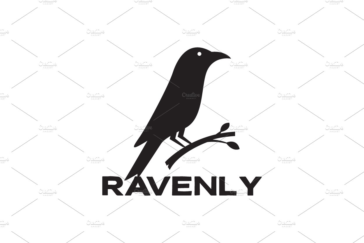 black little raven on branch logo cover image.