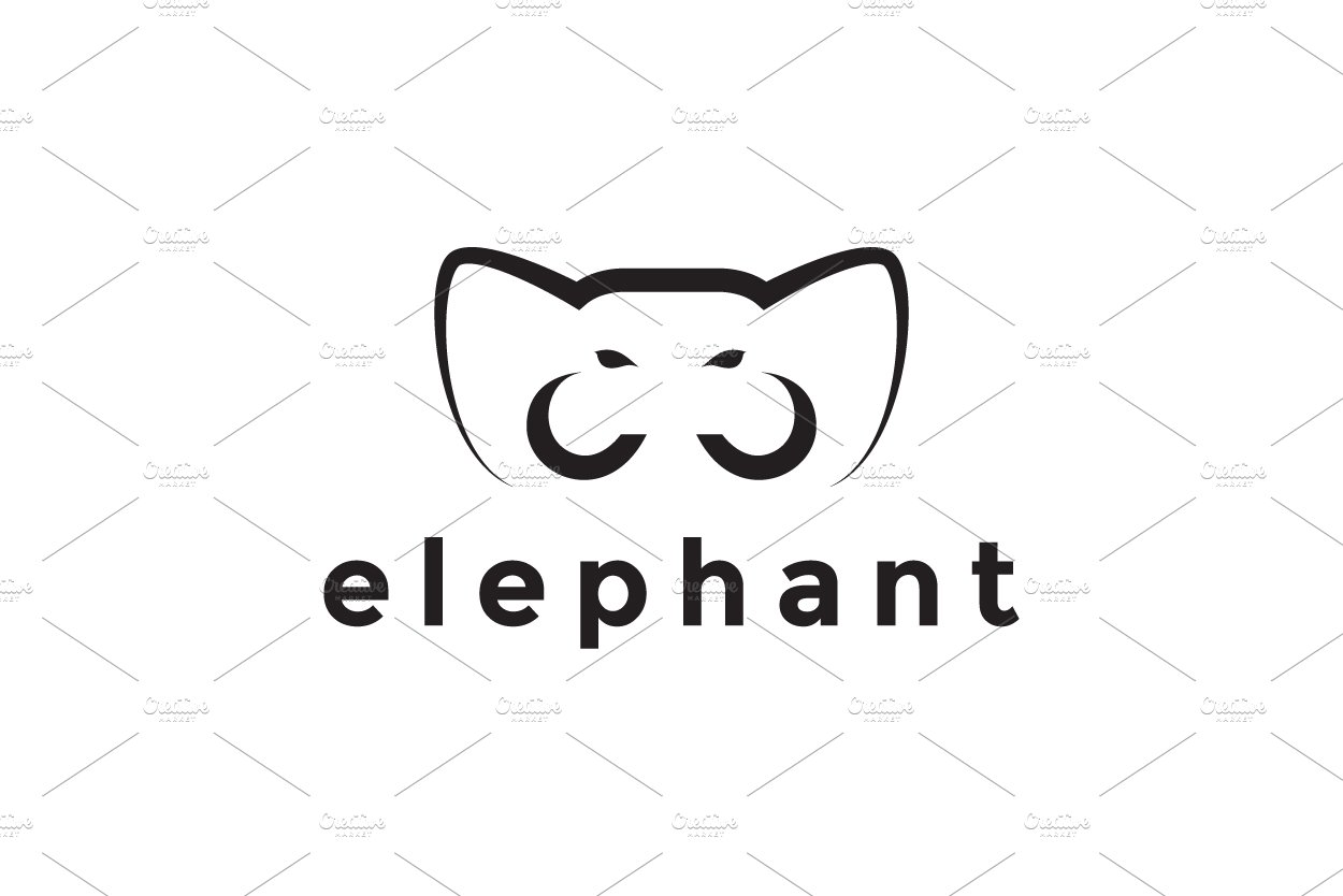 cute modern face elephant logo cover image.